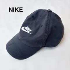 洗える☆NIKE ナイキ ロゴ刺繍 ローキャップ ブラック 男女兼用 コットンのサムネイル