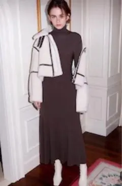 FRAY I.D アシメリブニットワンピース