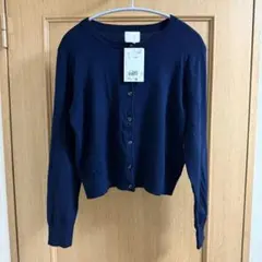 H&M ファインニットカーディガン　ネイビーブルー　M