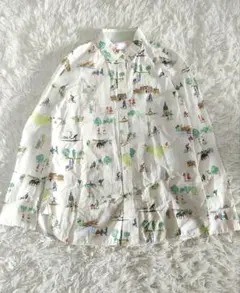 Paul Smith　ポール・スミス　長袖シャツ　風景プリント　総柄　42