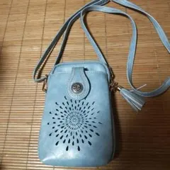 スマホショルダーバッグ ブルー
