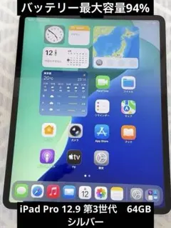 Apple iPad Pro 12.9インチ 第3世代64GB 本体　シルバー