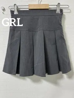 k0863 GRL インパン裏地付きボックスプリーツミニスカート グレー