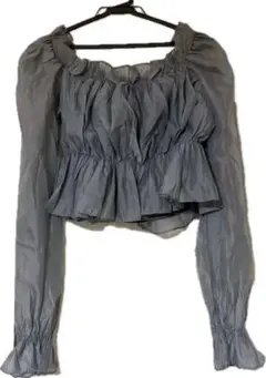 美品 しまむら Cleome オーガンジー オフショルダー 2wayブラウス