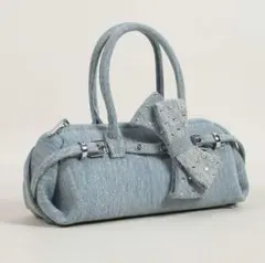 デニムリボンショルダーバッグ