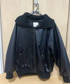 JaVa ブラック フェイクレザージャケット M