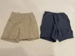ハーフパンツ 2枚セット ベージュ ネイビー
