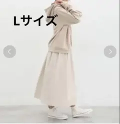 Honeys ロングギャザースカート ベージュ　L