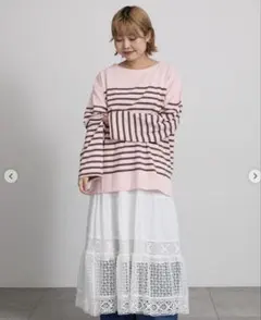 新品　サマンサモスモス バスクボーダーカットソー