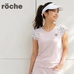 röche ローチェ☆テニスウェア トップス ドット柄 ピンク L