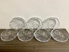 ガラス皿 クリア 7枚セット 美品 フルーツ サラダ 昭和レトロ