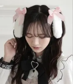 うさぎ ヘアクリップ 量産 地雷 リボン コンカフェ メイド うさ耳