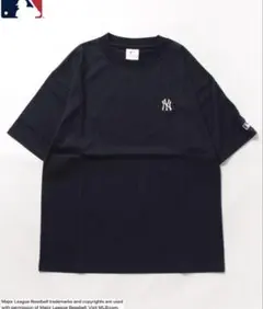 MLB チームロゴワンポイント刺繍 クルーネック 半袖Tシャツ ネイビー XLのサムネイル