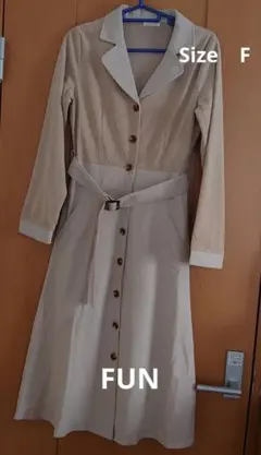 FUN コーデュロイロングワンピース F ベージュ