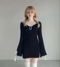 andmary アンドマリー Heart crochet mini dress - メルカリ