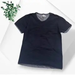 THE SHOP TK スラブタック VネックTシャツ カットソー ネイビー Mのサムネイル
