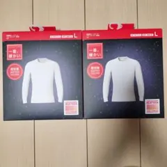 ユニクロ 超極暖 クルーネック L オフホワイト