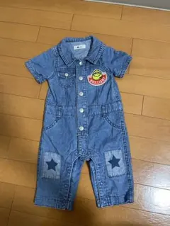 Bebe デニムロンパース 80cm 　半袖