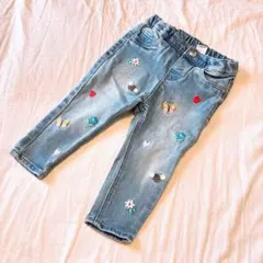 H&M 刺繍入りデニムパンツ 80cm