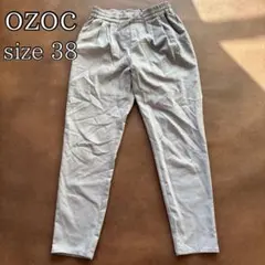OZOC オゾック テーパードパンツ 裏地 ウエストゴム 紐付 旅行 M