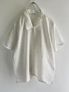 襟レース　刺繍　ドット柄　ブラウス　シアー　ビンテージ　ヴィンテージ レトロのサムネイル