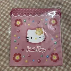 新品　キティ　90s 平成レトロ　パールキティ　巾着　ポーチ　小物入れ