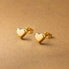 プチハート ゴールド ピアス つけっぱなし サージカルステンレス ハート