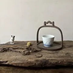 シャビー な鐙　花吊りその⑤片方のみ　花器　馬具　アンティーク　ガーデニング