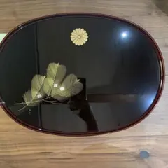 漆塗り　日展作家 冨田立山作 盆 越前塗り 骨董品　工芸品　黒 日本製 日展作家 冨田立山作 盆 越前塗り 黒 日本製