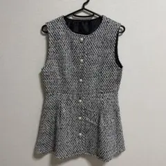 GRL ツイードペプラムベスト　pm489