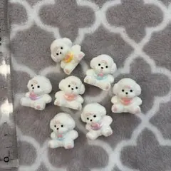 白 プードル 犬 デコパーツ まとめ売り