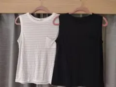【お値下げ】ユニクロ　シアーボーダーTシャツ　2枚セット　ノースリーブ