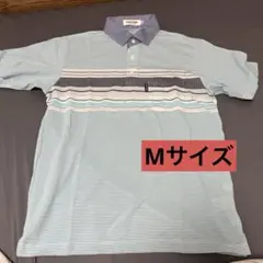 【未使用品】INSPIRE ポロシャツ ボーダー 青 半袖 Mサイズのサムネイル