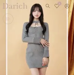 ダーリッチ　Darich フロントオープンニットミニワンピース