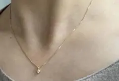 【agete アガット 廃盤】K18 1粒ダイヤモンドネックレス