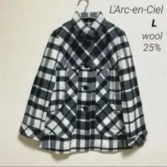 L'Arc-en-Ciel白黒ブロックチェック ウール混 カジュアルジャケット