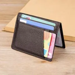 カードケース ミニ財布 ブラウン シンプル ウォレットのサムネイル