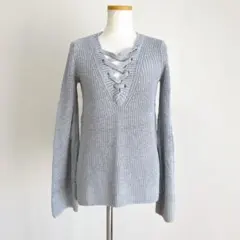 アメリカンイーグル グレー Vネック ニット セーター