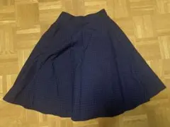 w closet ダブルクローゼット　ギンガムチェック フレアスカート ネイビーのサムネイル