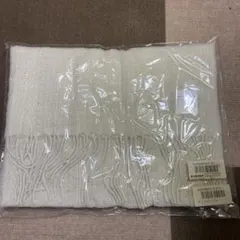 マフラー　白　カシミヤ100%