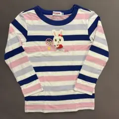 ミキハウス うさこ刺繍入り長袖カットソー 100cm