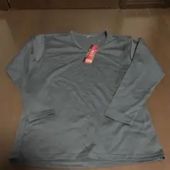 未使用　裏起毛長袖Vネックシャツ LL グレー