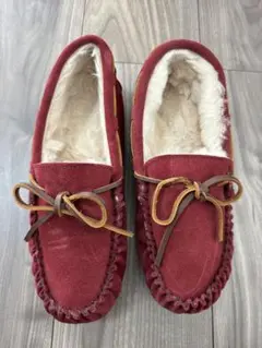 Emu エミュー ボア モカシン ムートン シューズ 24 ワインレッド