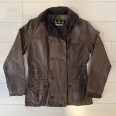 Barbour ブラウン コート 英国製 ダブルブレスト　オイルドジャケット