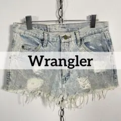 90sヴィンテージ Wrangler ダメージデニムマイクロショーツ クラッシュのサムネイル