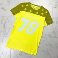 DIESEL コットン100% 星柄Tシャツ イエロー サイズS*QD1573のサムネイル