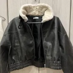 FUN ショート丈 ライダースジャケット ブルゾン