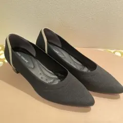 アンコキーヌ ニットパンプス ポインテッドトゥ ローヒール【L 】のサムネイル