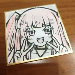 手描きイラスト ミニ色紙（豆色紙） 女の子 - メルカリ
