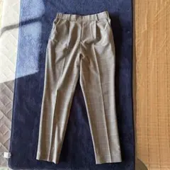 グレー系チェック スラックス ウエストゴム